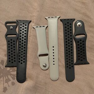 Set of 3 Black and Gray Watch Bands